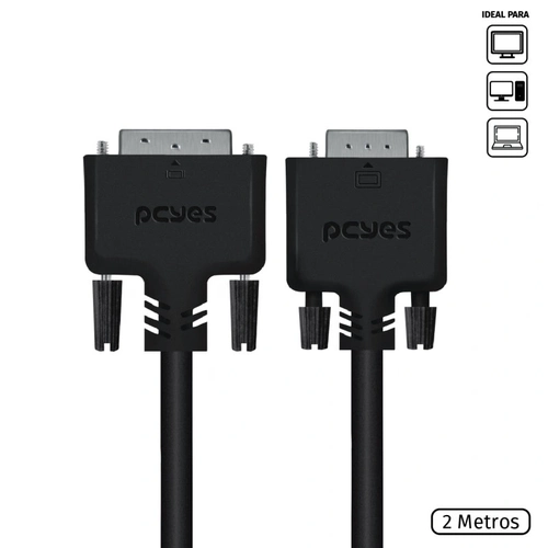 Cabo Pcyes DVI-I 24+5 para VGA 15 Pinos Macho 2 Metros - PDVM15-2