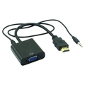 Cabo Conversor Hdmi Para Vga + Cabo De Audio P2 Mxt 1.2.105 Macho x Femea Preto