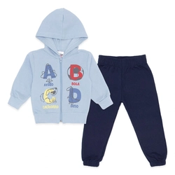 Conjunto Moletom Flanelado Jaqueta com Capuz ABCD Taita - Masculino