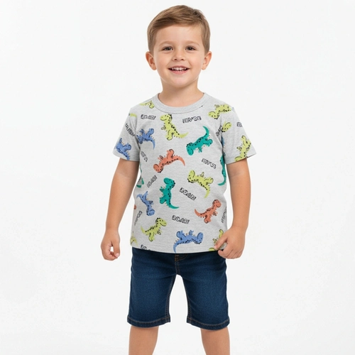 Camiseta Manga Curta By Gus Roar Masculina - Cinza