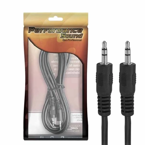 Cabo P2 Macho P/ P2 Macho Estereo 1.80m - Preto