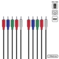 Cabo 5 RCA x 5 RCA Video Componente Pcyes 2 Metros - P5R-2