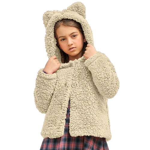 Casaco em Pelo Ovelha com Orelhinhas Pokotinha - Feminino