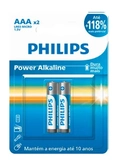Pilha AAA Philips c/2 unidades. Alcalina