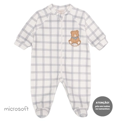Macacão Manga Longa Microsoft Zíper Pezinhos em Todos os Tamanhos Masculino - Ursinho e Cavalinho