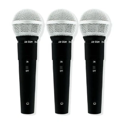 Kit Com 3 Microfones Dinamico Preto Ls50k3