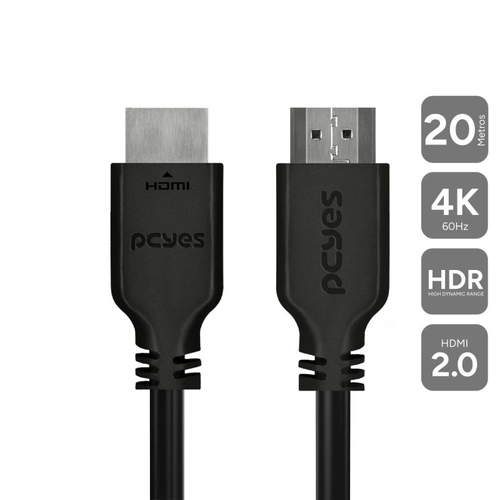 Cabo Hdmi 2.0 4k Pcyes 30awg Puro Cobre 20 Metros - Phm20-20