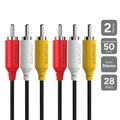Cabo de Video 3 Rca m para 3 Rca m - 2 Mts - P3r-2