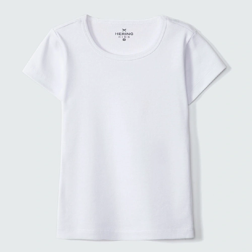 Blusa Manga Curta Meia Malha Básica Branca Hering - Feminino