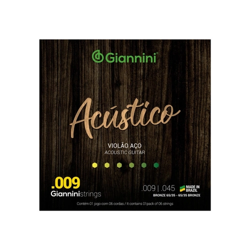 Encordoamento para Violão Acústico Aço .009 Bronze Geswal