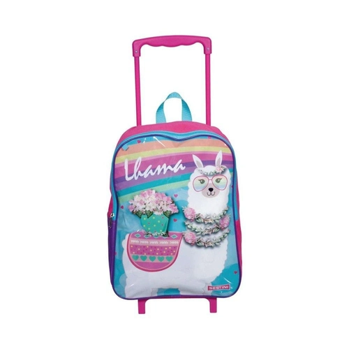 Mochila Escolar Infantil de Rodinha + Lancheira Lhama - Sestini