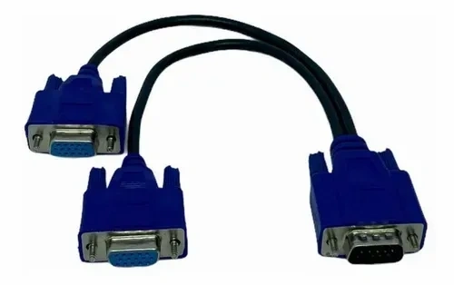Cabo Vga Macho X 2 Vga Femea Pc Tv Monitor Projetor 25cm