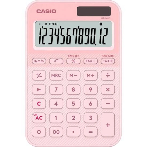 Calculadora De Mesa Casio Ms20yc 12 Dígitos Rosa Claro