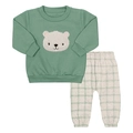 Conjunto Blusa e Calça Saruel Moletom Felpado Ursinho Verde Tileesul - Masculino