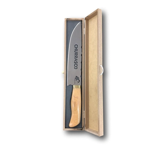Faca Churrasco 40 Anos com Caixa MDF - 10 pol (Bianchi)