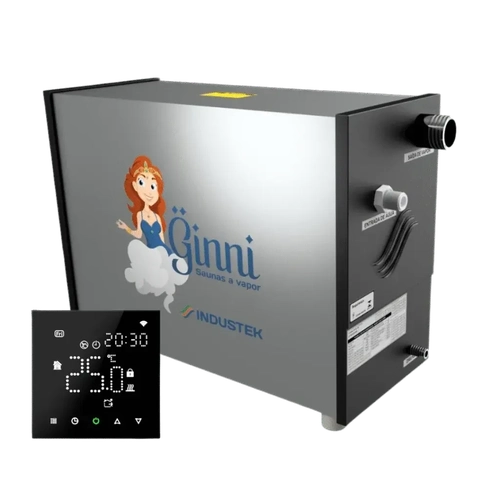 Sauna a Vapor Ginni G12 com Controlador Digital Wi-Fi MONO 220V - Até 16m³ - INDUSTEK