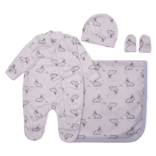 Kit Saída Maternidade Coelhinho Areia Mescla Baby - Feminino