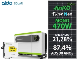 Gerador De Energia Solar Growatt Zero Grid Metalica Perfil 55cm Romagnole Growatt Gf 89,3kwp Jinko Tiger Neo Mono 470w Max 75kw 7mppt Trif 380v