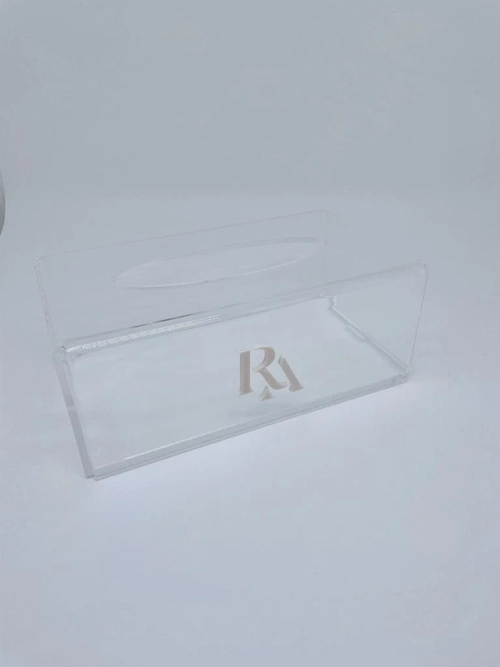 Caixa Luvas/Papel/máscara Cristal - Logo alto relevo inicial ou desenho