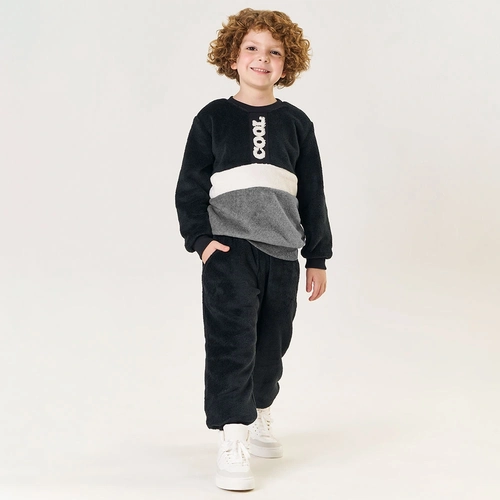 Conjunto Blusa e Calça em Pelinho Cool Preto Tileesul - Masculino