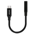 Cabo Adaptador para Fone de Ouvido Usb Tipo-c para P3 3.5mm Fêmea Hifi - Preto - 15cm - Nylon - P3ucp-15p