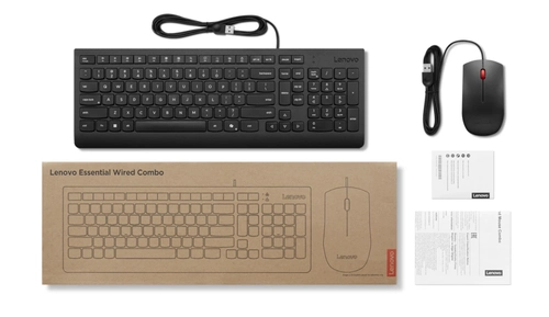 Combo Teclado e mouse com fio Lenovo Essential 4X31R64405