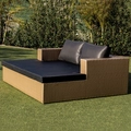 Chaise em Alumínio Epóxi e Fibra Sintética 210X170 cm Dourados