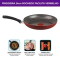 Frigideira Rochedo Facilita Vermelho 24cm - Cxm / 6