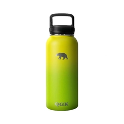 Garrafa Térmica Pl 32 Oz 946 Ml Com Tampa - QGK (Verde com Amarelo)