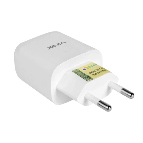 Carregador de Parede Vinik 38w Com Duas Saidas 1 Usb 12v 1.5a Quick Charge (18w) e 1 Saida Usb-c Tipo-c 12v 1.67a (20w)