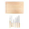Kit Churrasco Aço Inox 8 Peças Com Estojo Resistente Facas Amolador Garfo Tábua de Carne Grillrelax