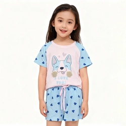 Pijama Manga Curta I Love You Rosa Feminino - Magiamix