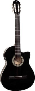 Violão Eletroacústico Flat Nylon Cutaway Nf-14 Ceq Bk Preto
