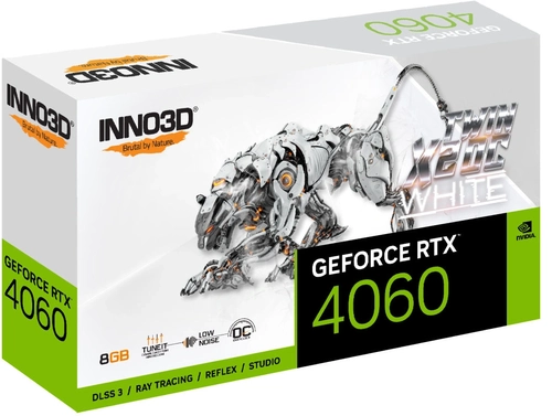 Placa de Video 8GB RTX4060 INNO3D Geforce Twin X2 OC White GDDR66 128-BIT N40602-08D6X-173051W