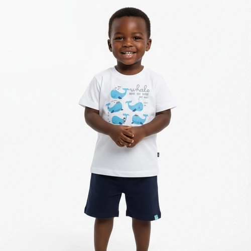 Conjunto Camiseta e Bermuda Moletinho Kamylus Estampado Masculino