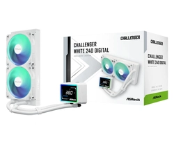 Water Cooler Asrock Challenger White 240 Digital Branco 240mm Argb Com Display