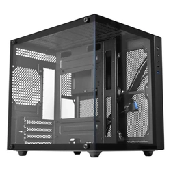 Gabinete gamer K-MEX Aquário Micro CG-02SB, RGB,  Lateral de Vidro Temperado, s/fan, Preto - CG-02SB