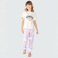 Pijama Manga Curta e Calça Sonhos Hering Bege - Feminino