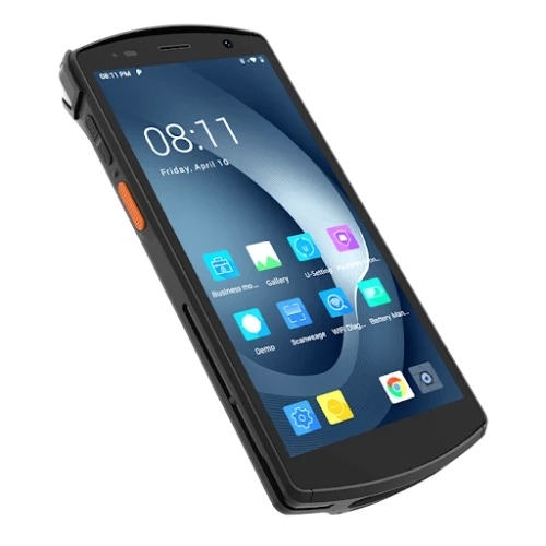 DT50 - Android 13, Qualcomm octa-core de 2,45 GHz, tela de 5,7 polegadas, resolução de 1440 x 720, memória de 4 GB / 64 GB, câmera traseira de 13 MP e frontal de 5 MP, resistente a quedas de 1,5 m e índice de proteção IP67.  Incluso: Fonte e cabo de energia.