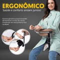 Cadeira Mocho Ergonômico Exclusiva 360° Graus Com Apoio e Suporte Nude