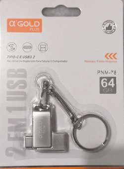 Pen Drive 64gb Mini Metal Chaveiro Tipo-c Usb 3.2 Otg Pnm-78 - Agold