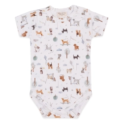 Body Manga Curta Avulso Suedine Masculino – Cachorrinho no Parque