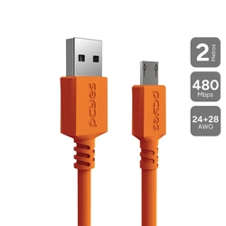 Cabo Micro Usb para Usb a 2.0 - Laranja - Caixa Jbl - 2m - Pmuam-2l