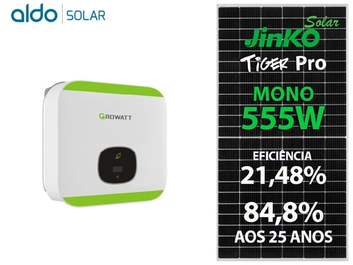 Gerador De Energia Solar Growatt Colonial Solar Group Growatt Gf 4,995kwp Jinko Tiger Pro Mono 555w Min 5kw 2mppt Mono 220v