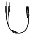 Cabo Adaptador para Fone e Microfone Em y P3 Fêmea para P2 Macho - Preto - 15cm - P3y-15