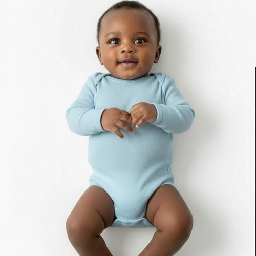 Body Manga Longa 100% Algodão Taita - Azul Céu