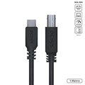 Cabo Para Impressora Usb-C Tipo-C Para USB 2.0 Pcyes 1 Metro Preto - PUCBP-1