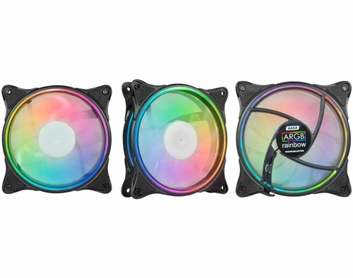 Kit Cooler Fan K-MEX ARGB AASA, 3x120mm, controladora + controle - AASAK136APPCB0X