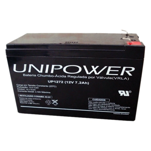 Bateria Unipower Up 1272 12v 7.2ah F187 Nao Automotiva