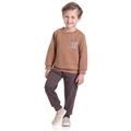 Conjunto Moletom Blusa Ursinho Castanho Randa Mundu - Masculino